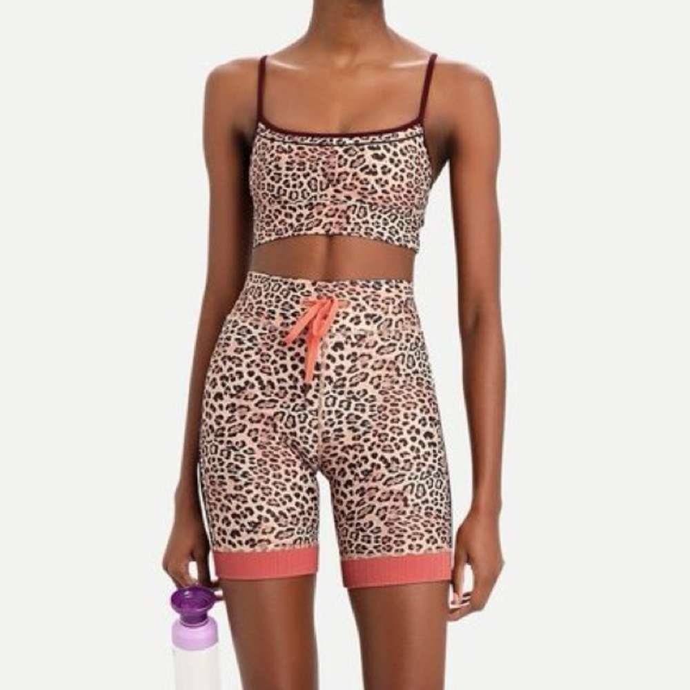 The Upside Leopard Print Sports Bra and Bike Shorts